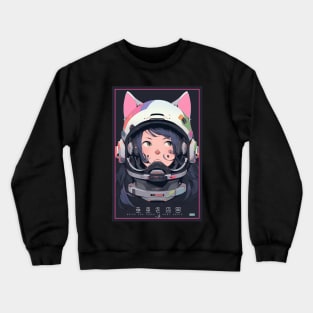 Anime Cat Girl | Quality Anime Design | Chibi Cat Girl Miaw | Manga Anime Art Crewneck Sweatshirt